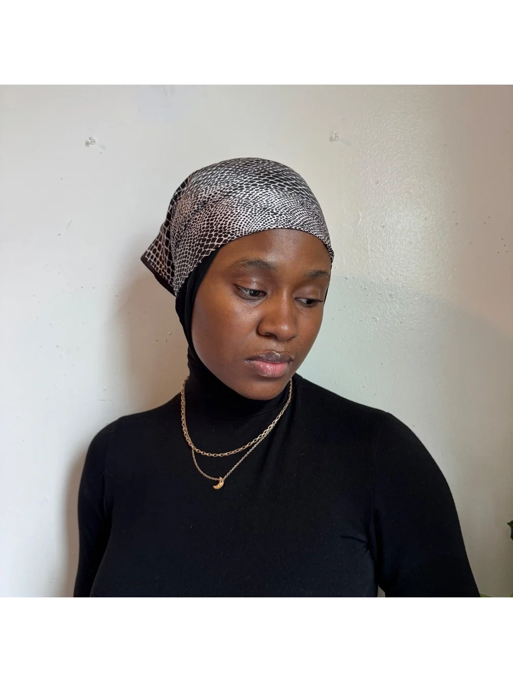 90s Snakeskin Print Square Scarf neck tie, headscarf, bandana